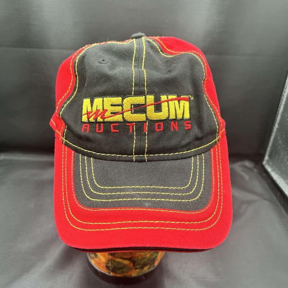 Mecum Auctions Hat Cap Adjustable Red & Black Bidder Sold Patch Houston‎ 2017